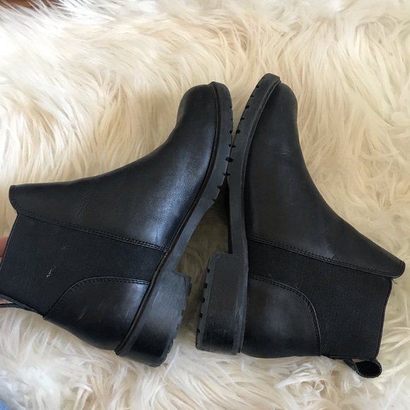 Steve Madden Shoes | Steve Madden Black Leather Chunky Chelsea Boots | Poshmark